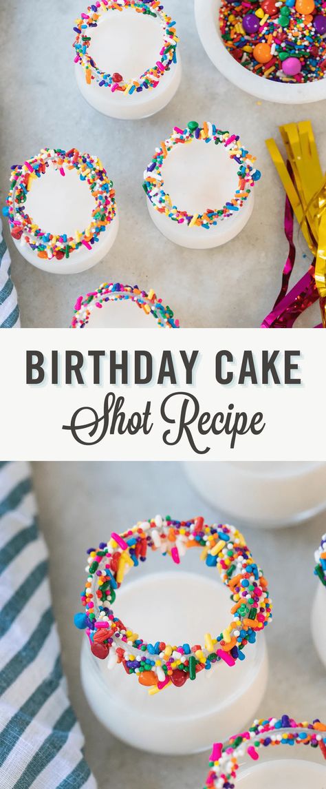 Birthday Cake Drinks Alcohol, Birthday Cake Jell-o Shots, Birthday Cake Shots Alcohol, Birthday Cake Drink Alcohol, Cupcake Shots Alcohol, 50th Birthday Shots, Birthday Shots Alcohol, Cake Shots Alcohol, Birthday Themed Drinks