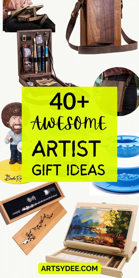 Looking for the perfect gift for the artist in your life? Look no further! Our curated list of 40 awesome artist gift ideas includes everything from art supplies to books and more. Whether they're a beginner or a pro, these gifts are sure to inspire their creativity and take their art to the next level. Click to see the full list and find the perfect gift today! #artistgiftideas #artsupplies #giftguide #creativity #inspiration Art Gift Basket Ideas For Adults, Tattoo Artist Gifts, Artist Christmas Gift Ideas, Gift Ideas For Artistic Friends, Artist Gifts Ideas, Gifts For Tattoo Artist, Art Gift Basket, Gifts For Painters, Artist Gift Ideas