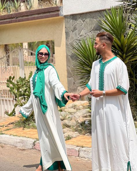 Muslim Men Clothing, Couple Vibes, Outfit Couple, Moroccan Bride, Eid Outfit, Happy Birthday Frame, Eid Outfits, Muslim Men, Couples Vibe