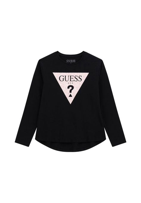 Guess LOGO-DREIECK - T-shirt à manches longues - schwarz