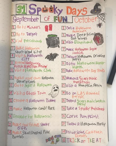 Spooky Season Calendar, 31 Days Of Halloween Activities, Bf Things, Halloween Things To Do, Countdown Ideas, Season Calendar, Halloween Foods, Halloween Movie Night, Halloween Things