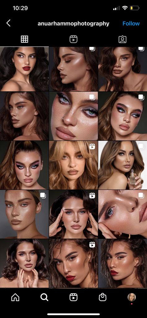 Beauty Page Instagram Ideas, Makeup Artist Ig Feed, Make Up Artist Instagram Feed Ideas, Mua Instagram Feed, Makeup Brand Photoshoot Ideas, Mua Content Ideas, Makeup Artist Content Ideas, Makeup Artist Instagram Feed, Makeup Artist Portfolio Ideas