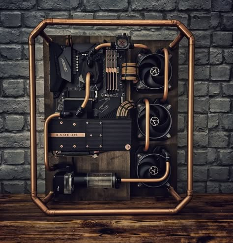 Cool Gaming Setups, Desk Pc Build, Diy Computer Case, Diy Pc Case, Custom Computer Case, Computer Diy, Diy Pc, Computer Gaming Room, Computer Projects