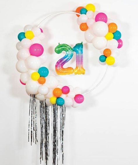 Balloon Birthday Decorations, Rainbow Birthday Party Decorations, Rainbow Birthday Decorations, Air Balloon Birthday, Balloons Number, Home Garden Party, Simple Birthday Decorations, Baby Shower Deco, Birthday Decorations Kids