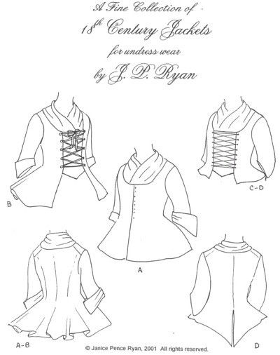 18th Century Jackets 18th Century Jacket, Outlander Costumes, 18th Century Women, Colonial Dress, 18th Century Dress, 18th Century Costume, 18th Century Clothing, Womens Clothing Patterns, Jacket Pattern Sewing