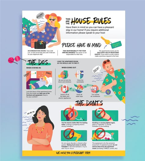 House Rules for Bonkan Hvar houses on Behance Mind Map Design, Infographic Layout, Education Poster Design, Infographic Inspiration, Infographic Design Layout, Desain Editorial, Infographic Poster, Infographic Design Template, Graphic Design Infographic