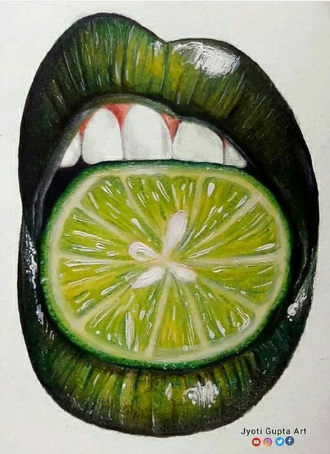 #lips #lipsdrawing #lipsphoto #drawing Lips Biting Fruit Drawing, Lime Mouth Drawing, Lemonade Lips Drawing, Lips With Fruit Drawing, Simple Lemon Drawing, Lemon Lips Drawing, How To Draw Realistic Lips, Lips Drawing Realistic, Lemon Art Paintings