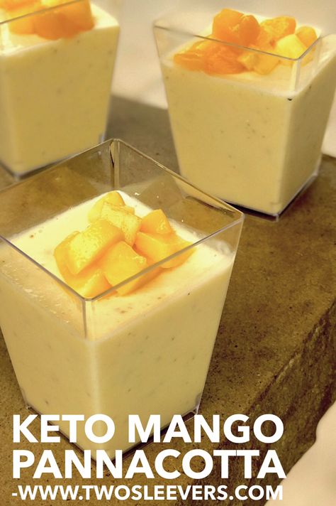 Keto Mango Dessert Recipes, Keto Mango Cheesecake, Keto Panacotta, Mango Panacotta Recipe Easy, Keto Mango Recipes, Mango Pannacotta, Low Sugar Foods, Mango Panna Cotta, Sugar Foods