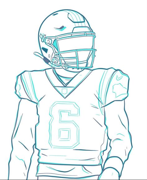 Football Outline Drawing, Football Players Drawing, Football Helmet Drawing, American Football Drawing, Football Sketch, Football Drawings, Football Outline, Football Player Drawing, Football Paintings