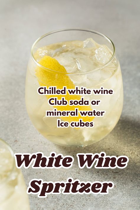 Less alcohol, more sparkle! A White Wine Spritzer is the perfect drink when you want something light, fizzy, and elegant. Just wine, soda, and a slice of citrus! 🍊🥂 #RefreshingCocktails #SipSipHooray Less Alcohol, White Wine Spritzer, Wine Spritzer, Club Soda, Day Drinking, Wine Clubs, Mineral Water, Refreshing Cocktails, White Wine