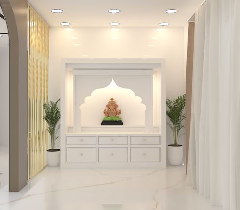 KOREAN MANDIR DESIGN // TEMPLE DESIGN// WHITE COLOR COMBINATION TEMPLE DESIGN Mandir Design, Temple Design For Home, Design For Home, Temple Design, Hindu Temple, Color Combination, White Color, Temple, House Design