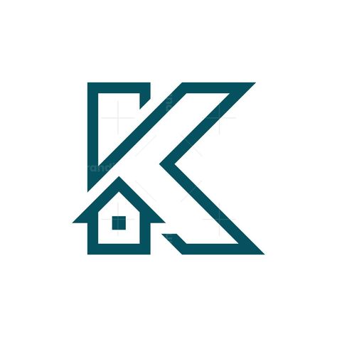 This logo was created using the Letter K and Home in a simple and modern style. This logo has a high level of legibility in various sizes and can be easily used in various media. K Letter Design, Company Logo Ideas, K Letter Logo, K Logo Design, Kingdom Logo, Logo K, Alphabet Logo, K Logo, The Letter K