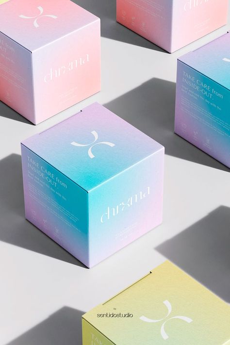 Packaging for Chrxma: a concept skincare & cosmetics brand 🛁 #branddesign #graphicdesign #packagingdesign #gradient #pastel #logo #moisturizer #selfcare Pastel Skincare Packaging, Gradient Box Packaging, Gradient Skincare Packaging, Skin Care Design Ideas, Ethereal Packaging, Pastel Packaging Design, Gold Skincare Packaging, Gradient Packaging Design, Spa Packaging