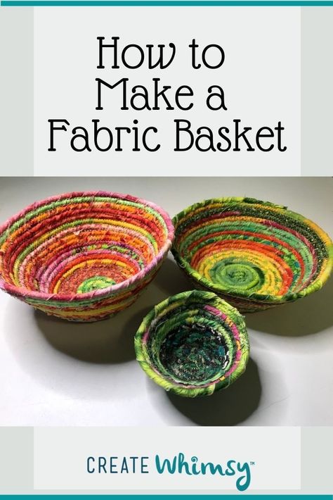 It's easy to make fabric coil bowls as gifts or for your own home. They are as washable as the fabric you choose and so fun to make! Make 'em planned or scrappy. Rope Basket Tutorial, Coiled Fabric Bowl, Clothesline Basket, Christmas Ornaments For Kids, Fabric Rope, Fabric Basket Tutorial, Rope Bowls, Making Baskets, Ornaments For Kids