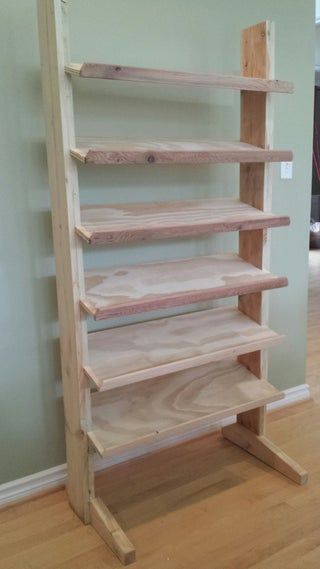 Making Shoe Racks : 4 Steps (with Pictures) - Instructables Diy Angled Shoe Rack, How To Build A Shoe Rack, Garage Entrance, Stackable Shelves, Cap Rack, Wood Shoe Rack, Plywood Shelves, Diy Shoe Rack, Wooden Shoe Racks