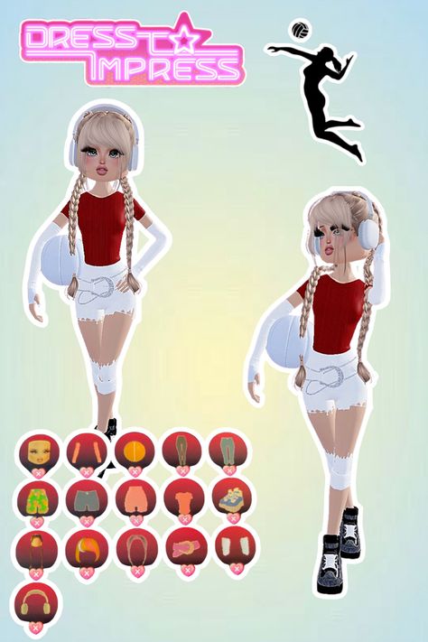 • 🏵️ • - #fyp #dti #dresstoimpress #dress #to #impress #roblox #dtiideas #aesthetic #outfitideas #dresstoimpressideas #idea #board #pin #robloxpin #robloxdti #robloxdresstoimpress Volleyball Fit Dti, Volleyball Dti Outfit, Dti Roblox Outfit Ideas Sport, Dti Outfit Ideas Theme Fitness, Fitness Dti Outfit Ideas, Sport Dti Outfit Ideas, Volleyball Dress To Impress, Dti Ideas Fitness, Dress To Impress Outfits For Themes