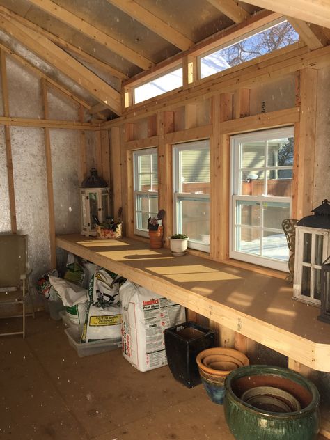 A Gardener's Dream - Traditional - Shed - Chicago - by Tuff Shed | Houzz Garden Shed Interiors, Wall Of Windows, Tuff Shed, Build A Shed, Window Bench, Shed Decor, Shed Interior, Cheap Sheds, Greenhouse Shed