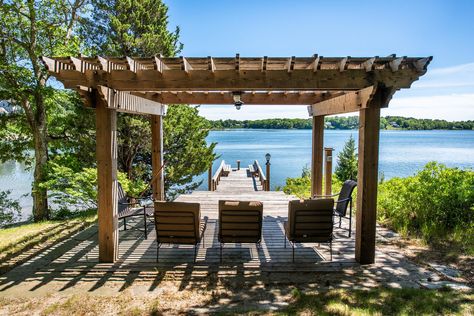 Dock Pergola, Buzzards Bay, Lake Dock, Backyard Reception, Wedding Backyard, House Foundation, Calm Waters, Private Dock, Building Exterior