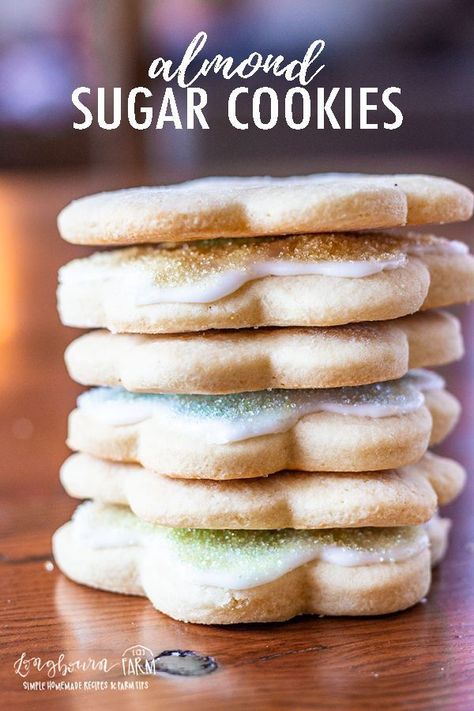 Easy Sugar Cookie Icing, Almond Sugar Cookie Recipe, Almond Sugar Cookies, Perfect Sugar Cookies, Sugar Cookie Recipe Easy, Best Sugar Cookie Recipe, Lemon Sugar Cookies, Chocolate Sugar Cookies, Sugar Cookie Icing