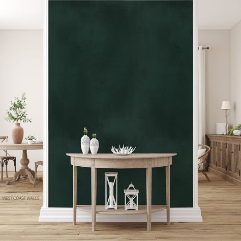 Dark Green Wallpaper Bedroom Ideas, Green Statement Wall, Green Textured Wallpaper, Textured Wallpaper Accent Wall, Emerald Green Wallpaper, Walls Texture, Wallpaper Textured Walls, Emerald Green Paint, Seagrass Wallpaper