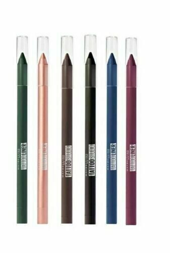 Maybelline Tattoo Eyeliner Gel Pencil 900 - Deep Onyx 950 - Rich Clay Maybelline Tattoo Liner Gel Pencil glides on in one smooth stroke and delivers your most intense eye definition yet. Waterproof, no smudging, no fading, and sebum resistant for 36 hours. Tattoo Eyeliner, Maybelline Color Tattoo, Maybelline Tattoo, Eyeliner Tattoo, Eyeliner Gel, Glitter Eyes, Cream Eyeshadow, Glitter Eyeshadow, Waterproof Mascara