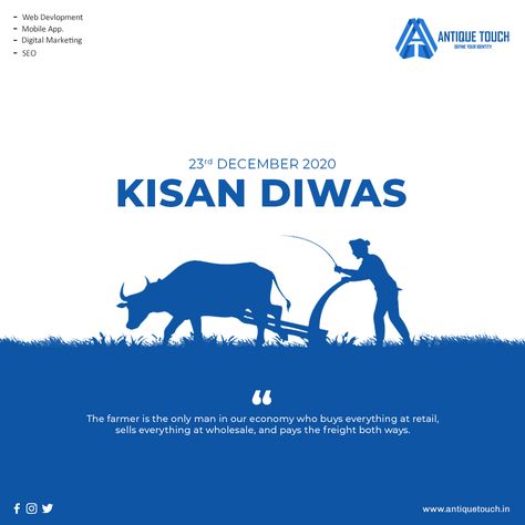 Kisan Diwas Poster, Farmers Day, Digital Portrait Illustration, National Days, React App, Abstract Iphone Wallpaper, Design Posters, Indian Paintings, Creative Ads