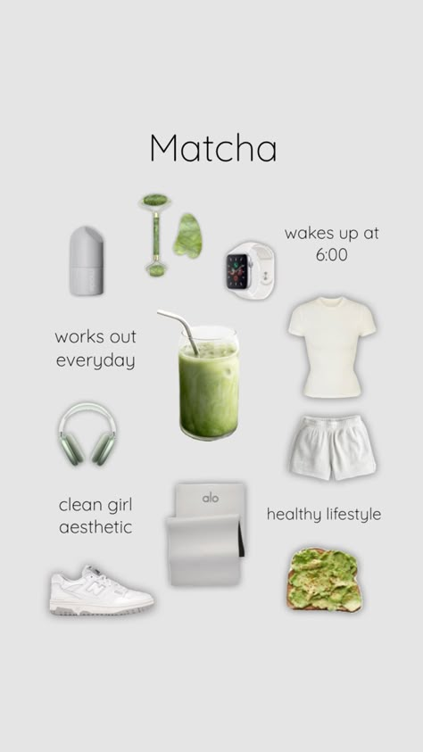 Matcha girl 🍵⭐️ #matcha #matchaaesthetic #matchagirl #cleangirl #cleangirlaesthetic #whichdrinkareyou Girl Wishlist, Matcha Girl, Matcha Aesthetic, Wishlist Ideas, The Glow Up, Ultimate Gift Guide, Vogue Beauty, Get My Life Together, Healthy Lifestyle Motivation