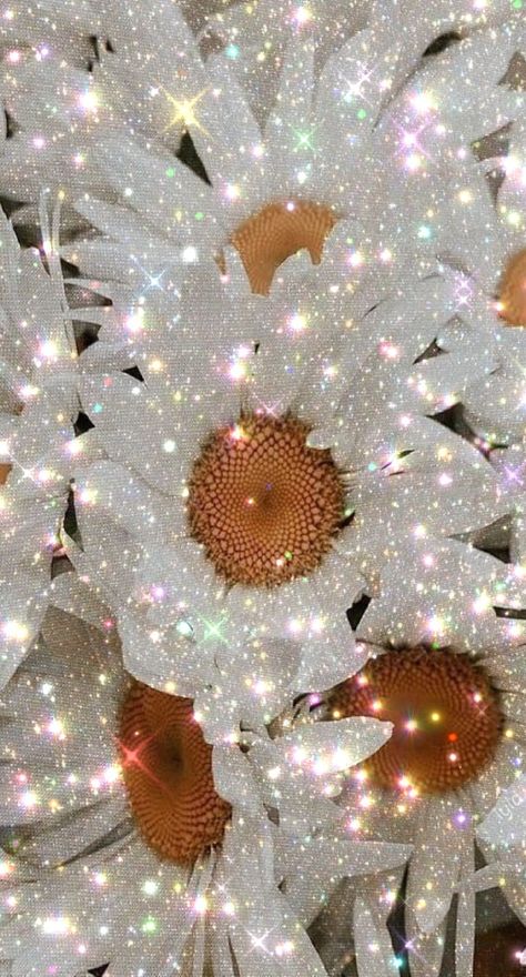 Glitter, Flowers, White