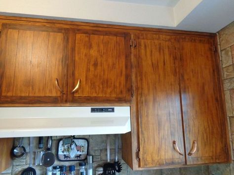 It's not all about paint - here's how you bring out the beauty in the wood! Old Wood Cabinets, Kitchen Cupboard Makeover, Cupboard Makeover, Diy Concrete Counter, Kitchens Cabinets, Brick Paneling, Kitchen Cabinets Makeover, Cabinet Makeover, House Decorating