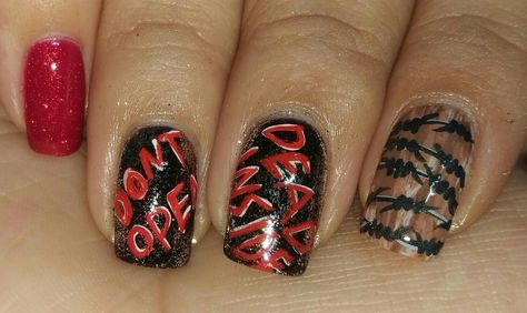 #walking dead nail art #Lucile Walking Dead Nails, Dead Nails, Halloween Nails, Walking Dead, The Walking Dead, Nail Inspo, Walking, Nail Art, Nails