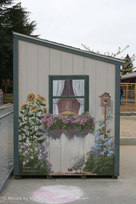 Decorate your Garden like an Artist Painted Shed, Garden Fence Art, Garden Mural, Animal Mural, Fence Art, Fence Paint, Have Inspiration, Barnyard Animals, Shed Design