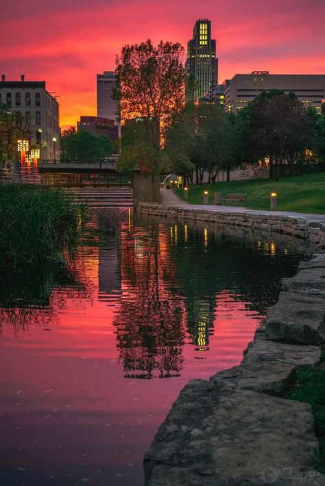 Nebraska Aesthetic, Omaha Nebraska, Adventure Awaits, Special Places, City Lights, Sunrise Sunset, Nebraska, Great Places, Happy Places