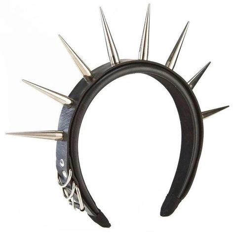 Gothic Hair Accessories, Gothic Hairstyles, Punk Nails, Metal Spikes, Spiked Hair, Gothic Accessories, Leather Ring, Head Accessories, 5 Hours