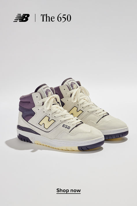 New Balance High Tops, Shoe Creative, Fashion Gender Neutral, New Balance 650, Shoes Trends, Lifestyle Shoes, Trendy Boots, Fresh Shoes, Mens Lifestyle