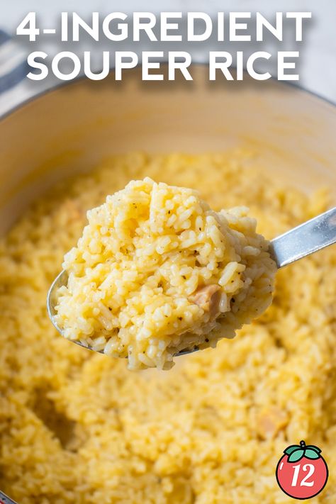 4-Ingredient Souper Rice | 12 Tomatoes Souper Rice With Regular Rice, Cheesy Minute Rice Recipes, 10 Minute Rice Soup 12 Tomatoes, 10 Minute Rice Soup, Rice And Cheese Recipes, Easy Minute Rice Recipes, Instant Rice Recipes Side Dishes, Minute Rice Recipes Side Dish, Souper Rice