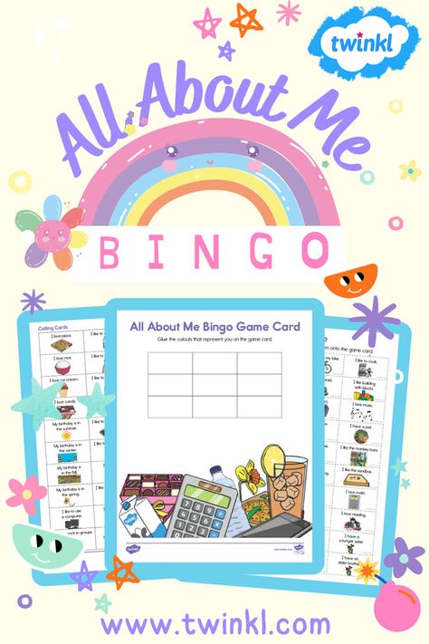 Looking for all about me activities for back to school? Get to know your students with Twinkl's fun All About Me Bingo for Kids! Students will cut out nine cards that represent them and glue the pieces onto their game card to create their unique gameboard. This is a perfect activity for back to school! Activities For Back To School, Get To Know Your Students, Bingo For Kids, All About Me Activities, I Love Math, Teacher Must Haves, About Me Activities, Bingo Board, Love Math