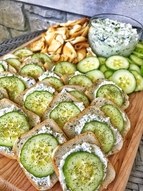 Cucumber Cream Cheese Sandwiches, Cream Cheese Cucumber, Party Bread, The Tipsy Housewife, Cucumber Appetizers, Tipsy Housewife, Creamy Spinach Dip, Cream Cheese Sandwiches, Croissant Sandwich