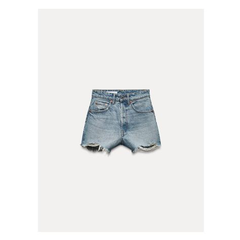 HIGH WAIST - RIPPEDHigh-waist shorts with five pockets. Faded effect. Ripped details. Frayed hems. Front button fastening. Zara Denim Shorts, Denim Ripped Shorts, Ripped Shorts, Denim Shorts Women, Short En Jean, High Waisted Denim, Denim Shorts, High Waist, Cute Outfits