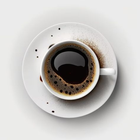 Maxa0109 | Freepik Coffee White Background, Brain Models, Photo Cup, Coffee Images, Coffee Photos, Coffee Coffee, Photo Photo, Espresso Coffee, Top View