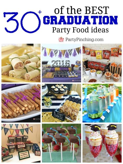 Best Graduation Party Food Ideas, food grad guests will love, fun easy graduate party food buffets, grad food drink bars, best graduation cakes cupcakes desserts cookies, fun graduation open house food, inexpensive cheap grad party ideas for teens Open House Food, Graduation Party Food Ideas, Pirouette Cookies, Grad Party Food, Graduation Party Food, Graduation Food, Graduation Desserts, Open House Parties, Outdoor Graduation Parties