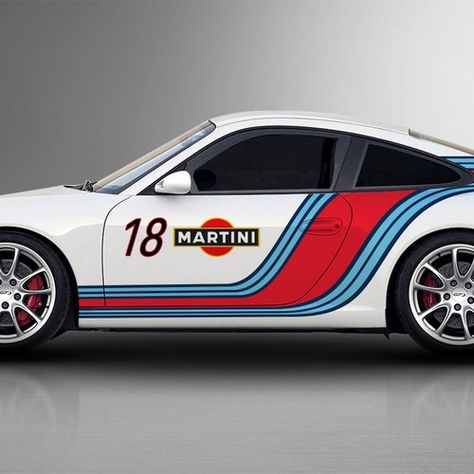 Martini Racing Stripes, Visual Design Trends, Creative Car, Van Wrap, Auto Design, Martini Racing, Porsche Gt3, Racing Stripes, Racing Car