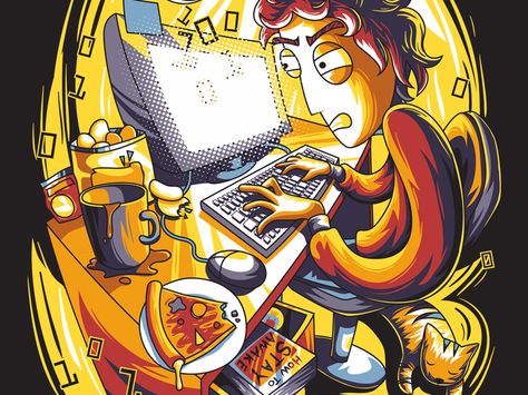 Programmer Hacker Art, Truk Besar, Tshirt Illustration, Graffiti Characters, Vector Artwork, Anime Drawings Boy, Illustration Character Design, Cute Illustration, Graphic Design Illustration