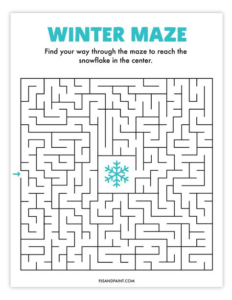 Winter Mad Libs For Kids Free Printable, Christmas Mazes For Kids Free Printables, Mazes For Kids Free Printable, Winter Worksheets For Kids, Free Bridal Shower Printables, Free Printable Mazes, Winter Printables Free, Maze Printable, Mazes For Kids Printable