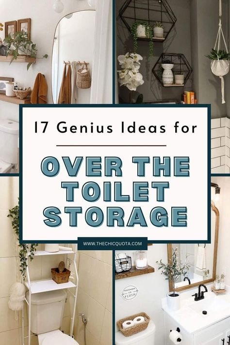 over the toilet storage ideas How To Utilize Small Bathroom Space, Bathroom Organization Above Toilet, Over Toilet Bathroom Shelf, Behind Toilet Storage Cabinets, Small Bathroom Over The Toilet Ideas, Bathroom Storage Shelves Over Toilet, Bathroom Shelving Above Toilet, Rental Bathroom Storage Ideas, Bathroom Storage Shelf Ideas