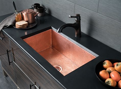 Cocina 30 copper sink Faucets Ideas, Copper Kitchen Sink, Kitchen Glass, Single Bowl Kitchen Sink, Single Basin, Bar Sink, Copper Sink, Undermount Kitchen Sinks, Copper Kitchen