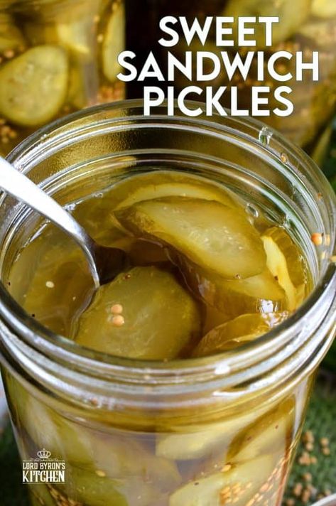 Sweet Pickle Brine Recipe, Sweet Gherkin Pickle Recipe, Canning Sweet Pickles, Sweet Pickles Homemade, Canning Pickles Recipe, Sandwich Pickles, Sweet Pickles Recipe, Pickles Recipe, Canning Pickles