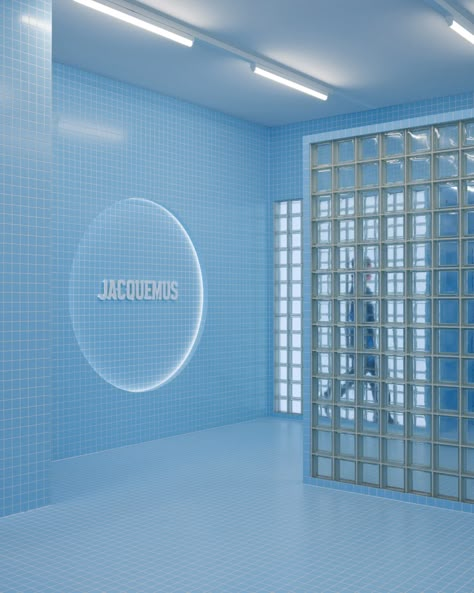 Jacquemus creates surrealist interpretation of own bathroom for Selfridges pop-up Jacquemus Store, Pool Changing Room, Pool Changing Rooms, Selfridges London, Gym Interior, Accessories Display, Changing Room, Retail Interior, Exhibition Stand