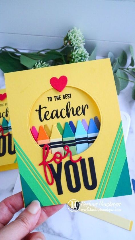 To The Best Teacher Card, Teachers Day Card Unique Ideas, Teacher Appreciation Cards Cricut, Appreciation Card For Teacher, How To Make A Card For Teacher, Cards For Art Teacher, Cute Birthday Cards For Teachers, Diy Cards For Teachers Appreciation, Teacher Appreciation Handmade Cards