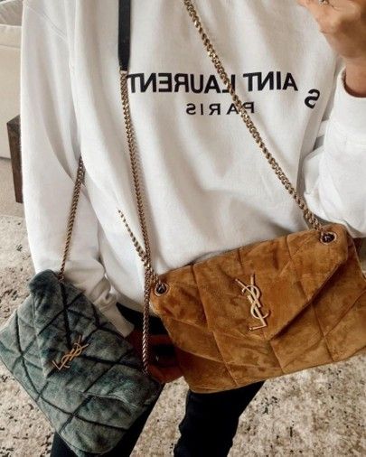 Saks YSL Lou Lou a denim puffer bag on pre order 🙌🏻 suede bag http://liketk.it/3jmEG #liketkit @liketoknow.it #LTKitbag Ysl Denim Puffer Bag, Denim Ysl Bag, Ysl Lou Lou Bag, Suede Ysl Bag, Ysl Denim Bag Outfit, Denim Designer Bag, Ysl Suede Bag, Lou Lou Ysl Bag, Ysl Puffer Bag Outfit