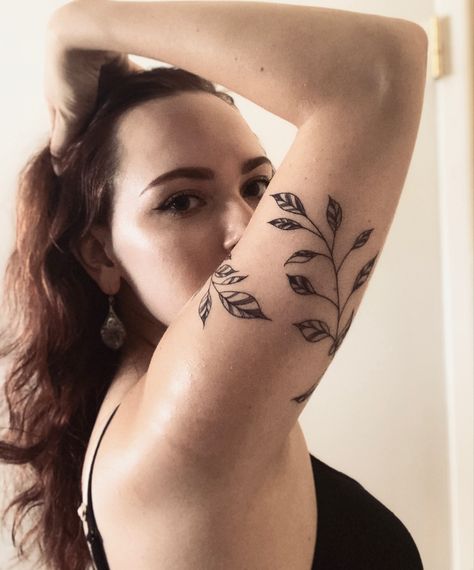 Leaves Upper Arm Tattoo, Upper Arm Leaves Tattoo, Tattoo Arm Wrap Women, Women's Bicep Tattoo, Upper Arm Leaf Tattoo, Leaf Arm Band Tattoo, Vine Arm Band Tattoo, Upper Arm Vine Tattoo, Upper Arm Wrap Tattoo